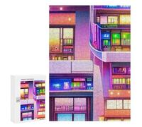 Jigsaw Puzzle 300 PCS for Adults Neon Cityscape Nightscape Jigsaw for Adults Toy Wall Decor Home Decoration for Birthday, Chrismas 300 PCS