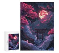 Jigsaw Puzzle 300 PCS for Adults Neon Torii Gate Nightscape Jigsaw for Adults Toy Wall Decor Home Decoration for Birthday, Chrismas 300 PCS