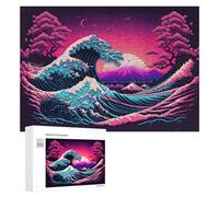 Jigsaw Puzzle 300 PCS for Adults Neon Wave A Vibrant Fusion of Nature And Motion Jigsaw Puzzle Family Game Difficult Hard Deal As Gifts for The Whole Family 300 PCS