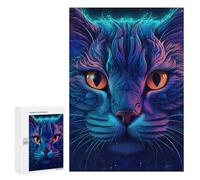 Jigsaw Puzzle 300 PCS for Adults Neon Whiskered Feline -1 Jigsaw for Adults Toy Wall Decor Home Decoration for Birthday, Chrismas 300 PCS