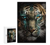 Jigsaw Puzzle 300 PCS for Adults Painted Tiger Gaze Jigsaw for Adults Toy Wall Decor Home Decoration for Birthday, Chrismas 300 PCS