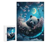 Jigsaw Puzzle 300 PCS for Adults Panda in Moonlit Garden Jigsaw for Adults Toy Wall Decor Home Decoration for Birthday, Chrismas 300 PCS