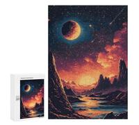 Jigsaw Puzzle 300 PCS for Adults Pixelated Alien Landscape Jigsaw for Adults Hands-on Game Wall Decoration Help The Brain Exercise 300 PCS