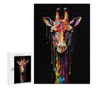 Jigsaw Puzzle 300 PCS for Adults Rainbow Giraffe Adult Jigsaw Brain Teaser Game Birthday Present Help The Brain Exercise 300 PCS