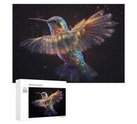 Jigsaw Puzzle 300 PCS for Adults Rainbow Hummingbird in Flight Jigsaw Puzzle Family Game Difficult Hard Deal As Gifts for The Whole Family 300 PCS