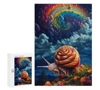 Jigsaw Puzzle 300 PCS for Adults Rainbow Snail Journey Jigsaw Puzzle Family Game Difficult Hard Deal As Gifts for The Whole Family 300 PCS