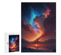 Jigsaw Puzzle 300 PCS for Adults Red And Blue Epic Sky Adult Jigsaw Brain Teaser Game Birthday Present Help The Brain Exercise 300 PCS