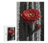 Jigsaw Puzzle 300 PCS for Adults Red Cactus Flower Painting Jigsaws for Adults DIY Toys But Fun And Humorous for Birthday, Chrismas 300 PCS