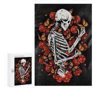 Jigsaw Puzzle 300 PCS for Adults Skull Monarch Butterfly Puzzle for Adults Toy Wall Decor Perfect Decoration Stress Reduction Gifts 300 PCS