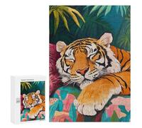 Jigsaw Puzzle 300 PCS for Adults Sleeping Tiger in Jungle Jigsaw for Adults Hands-on Game Wall Decoration Help The Brain Exercise 300 PCS