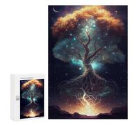 Jigsaw Puzzle 300 PCS for Adults Space Tree Of Life Jigsaw for Adults Hands-on Game Wall Decoration Help The Brain Exercise 300 PCS