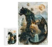 Jigsaw Puzzle 300 PCS for Adults The Panthers Moonlit Domain Adult Jigsaw Brain Teaser Game Birthday Present Help The Brain Exercise 300 PCS