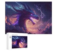 Jigsaw Puzzle 300 PCS for Adults Thunder Dragon Fantasy Artwork Jigsaw Puzzle Anti-Stress Toys For Family Fun Stress Reduction Gifts 300 PCS