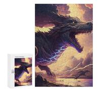 Jigsaw Puzzle 300 PCS for Adults Thunder Dragon Storm -2 Puzzles for Adults Relaxing Games Presents for Women for Birthday, Chrismas 300 PCS