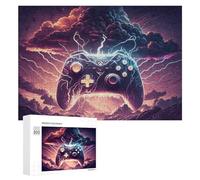 Jigsaw Puzzle 300 PCS for Adults Thunderstorm Gaming Controller -1 Puzzles for Adults Relaxing Games Presents for Women for Birthday, Chrismas 300 PCS