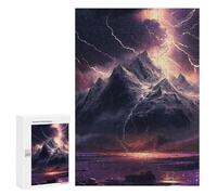 Jigsaw Puzzle 300 PCS for Adults Thunderstorm Mountain Landscape -1 Jigsaw Puzzle Anti-Stress Toys For Family Fun Stress Reduction Gifts 300 PCS
