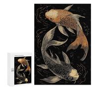 Jigsaw Puzzle 300 PCS for Adults Two Koi Fish Yin Yang Adult Jigsaw Brain Teaser Game Birthday Present Help The Brain Exercise 300 PCS