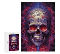 Jigsaw Puzzle 300 PCS for Adults Violet Skull Artwork Puzzle for Adults Toy Wall Decor Perfect Decoration Stress Reduction Gifts 300 PCS