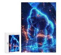 Jigsaw Puzzle 300 PCS for Adults Voltage King - The Neon Gorilla Awakens Adult Jigsaw Puzzle Relaxing Games Precision Cutting Deal As Gifts for The Whole Family 300 PCS
