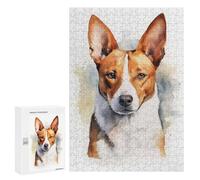 Jigsaw Puzzle 300 PCS for Adults Watercolor Basenji Jigsaw for Adults Hands-on Game Wall Decoration Help The Brain Exercise 300 PCS