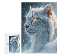 Jigsaw Puzzle 300 PCS for Adults White Tiger in Snow Adult Jigsaw Brain Teaser Game Birthday Present Help The Brain Exercise 300 PCS