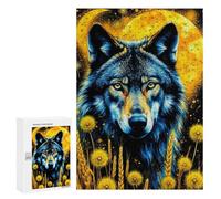 Jigsaw Puzzle 300 PCS for Adults Wolf Moon Dandelions Adult Jigsaw Puzzle Relaxing Games Precision Cutting Deal As Gifts for The Whole Family 300 PCS