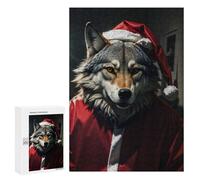 Jigsaw Puzzle 300 PCS for Adults Wolf Santa Funny Jigsaw for Adults Hands-on Game Wall Decoration Help The Brain Exercise 300 PCS