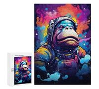 Jigsaw Puzzle 300 PCS for Teenagers Colorful Astronaut Frog Art Print Jigsaws for Adults Puzzle Improve Memory Educational Challenge Unique Birthday And Gifts 300 PCS