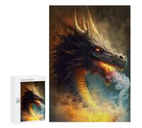 Jigsaw Puzzle 300 PCS for Teenagers Dragon Breath Fire Artwork Adult Jigsaw Puzzles Improve Memory Difficult And Challenge Christmas Birthday Gifts 300 PCS