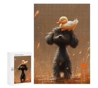 Jigsaw Puzzle 300 PCS for Teenagers Duck on Dog's Head-1 Jigsaws for Adults Puzzle Improve Memory Educational Challenge Unique Birthday And Gifts 300 PCS