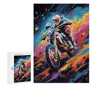 Jigsaw Puzzle 300 PCS for Teenagers Motocross Racing Action Adult Jigsaw Puzzles Improve Memory Difficult And Challenge Christmas Birthday Gifts 300 PCS