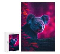 Jigsaw Puzzle 300 PCS for Teenagers Neon Koala in Forest Adult Jigsaw Puzzles Improve Memory Difficult And Challenge Christmas Birthday Gifts 300 PCS