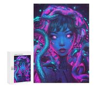 Jigsaw Puzzle 300 PCS for Teenagers Neon Serpent Portrait Adult Jigsaw Puzzles For Family Fun Help The Brain Exercise Beautiful Design Game 300 PCS