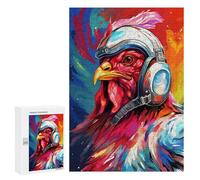 Jigsaw Puzzle 300 PCS for Teenagers Space Chicken Headphones Art Jigsaws for Adults Puzzle Improve Memory Educational Challenge Unique Birthday And Gifts 300 PCS