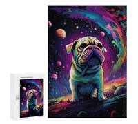 Jigsaw Puzzle 300 PCS for Teenagers Space Pug Adventure -1 Adult Jigsaw Puzzles Improve Memory Difficult And Challenge Christmas Birthday Gifts 300 PCS