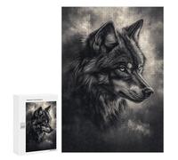 Jigsaw Puzzle 300 PCS for Teenagers Wolf Head Art Print Adult Jigsaw Puzzles Improve Memory Difficult And Challenge Christmas Birthday Gifts 300 PCS