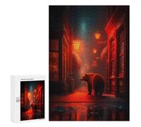 Jigsaw Puzzle 300 PCS for Teenagerss Amsterdam Red Light Bear Puzzle for Adults Relaxing Games Perfect Decoration Deal As Gifts for The Whole Family 300 PCS