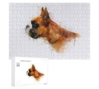 Jigsaw Puzzle 300 PCS for Teenagerss Boxer Watercolor Puzzle for Adults Relaxing Games Perfect Decoration Deal As Gifts for The Whole Family 300 PCS