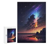 Jigsaw Puzzle 300 PCS for Teenagerss Comet Falling Sunset Adult Jigsaw Family Games Birthday Present Unique Birthday And Gifts 300 PCS