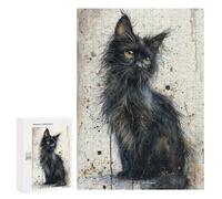Jigsaw Puzzle 300 PCS for Teenagerss Enchanted Black Kitten Teenagers Puzzles DIY Toys Wall Decoration Help The Brain Exercise 300 PCS