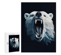 Jigsaw Puzzle 300 PCS for Teenagerss Geometric Style Polar Bear Teenagers Puzzles DIY Toys Wall Decoration Help The Brain Exercise 300 PCS