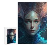 Jigsaw Puzzle 300 PCS for Teenagerss Mermaid Fantasy Portrait Puzzle for Adults Relaxing Games Perfect Decoration Deal As Gifts for The Whole Family 300 PCS