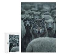 Jigsaw Puzzle 300 PCS for Teenagerss Wolf Sheep Creative Teenagers Puzzles DIY Toys Wall Decoration Help The Brain Exercise 300 PCS