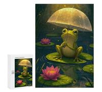 Jigsaw Puzzle 300 PCS Frog in The Rain Jigsaws for Adults Puzzle Birthday Present Difficult And Challenge Challenging Game Gifts 300 PCS