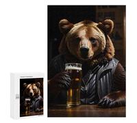 Jigsaw Puzzle 300 PCS Funny Drinking Bear Adult Puzzles Toy Wall Decor Birthday Present Deal As Gifts for The Whole Family 300 PCS