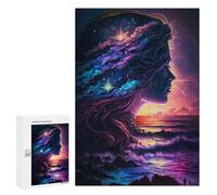Jigsaw Puzzle 300 PCS Galactic Ocean Sunset Puzzles for Teenagerss Stress Reliever Educational Challenge Unique Birthday And Gifts 300 PCS