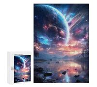 Jigsaw Puzzle 300 PCS Galactic Reflections Celestial Lake Scene Adult Jigsaw Puzzles Enhance Memory Parent-child Interaction Brainteaser Family Games 300 PCS
