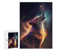 Jigsaw Puzzle 300 PCS Galactic Wolf Howl Jigsaws for Adults Anti-Stress Toys Staycation Kill Time Help The Brain Exercise 300 PCS