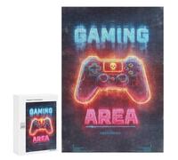 Jigsaw Puzzle 300 PCS Gaming Area Neon Sign-3 Adult Jigsaw Puzzles Enhance Memory Parent-child Interaction Brainteaser Family Games 300 PCS