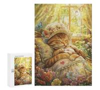 Jigsaw Puzzle 300 PCS Garden Dreams Cute Cat Nap Adult Jigsaw Puzzles Enhance Memory Parent-child Interaction Brainteaser Family Games 300 PCS